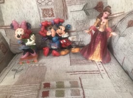 Walt Disney Rare deleted & Discontinued beauty & the Beasy Belle & Mickey & Minnie ornaments 
