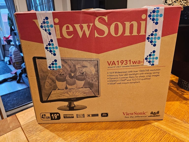 Viewsonic VA1931WA, 19'' Monitor Screen, VGA and Power Cable Included. For Sale