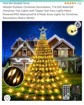 Hezbjiti Outdoor Christmas Decorations, 714 LED Waterfall 