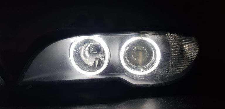 Genuine BMW 3 Series E46 Headlights Coupe Convertible Facelift with Angel Eyes