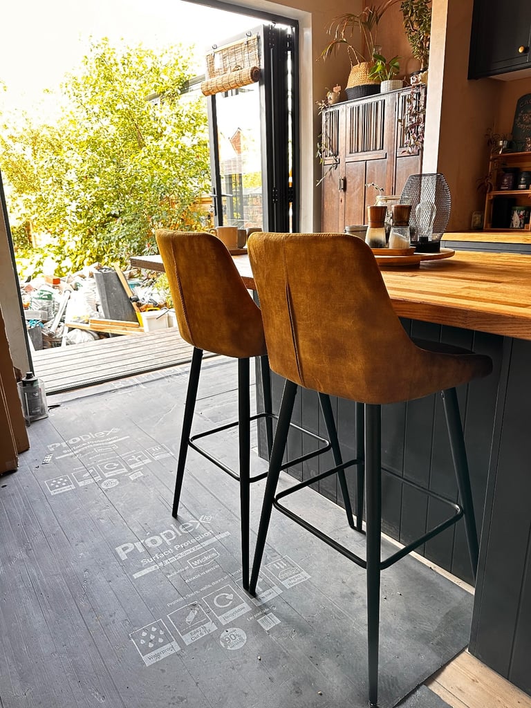 Gorgeous Golden Yellow Velvet Bar Height Stools 
