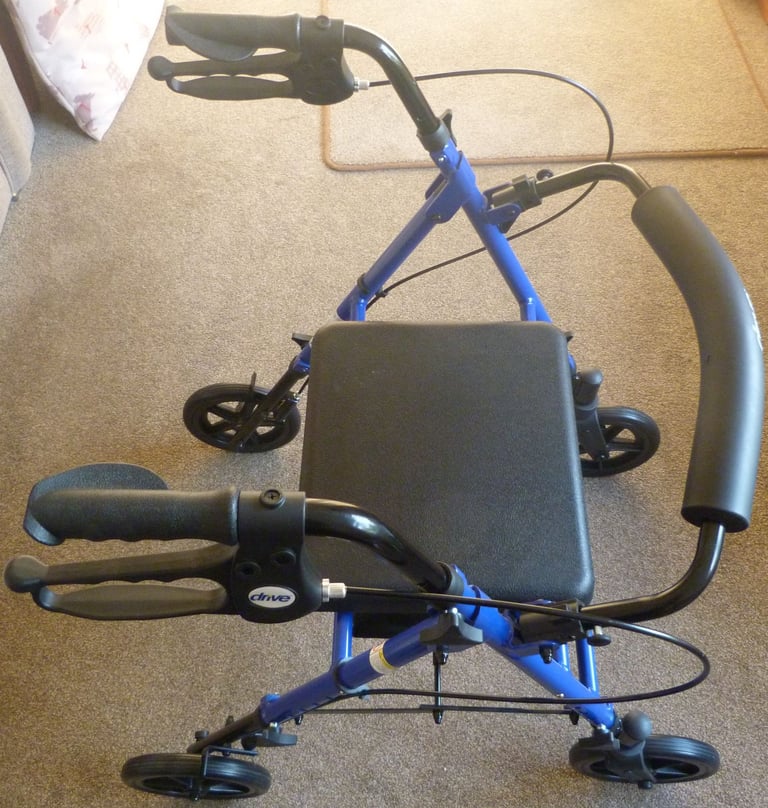 DRIVE - BLUE 4 WHEEL ROLLATOR - FULLY ADJUSTABLE (Handle & Seat Height) - LIGHTWEIGHT - BRAND NEW !!