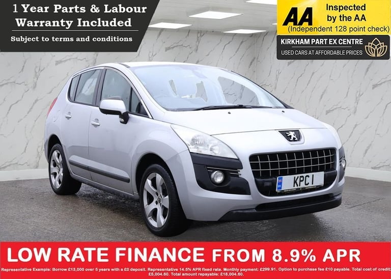 image for 2012 Peugeot 3008 1.6 HDi Active SUV 5dr Diesel Manual Euro 5 (112 ps) MOT FEB 2026 HATCHBACK Die...