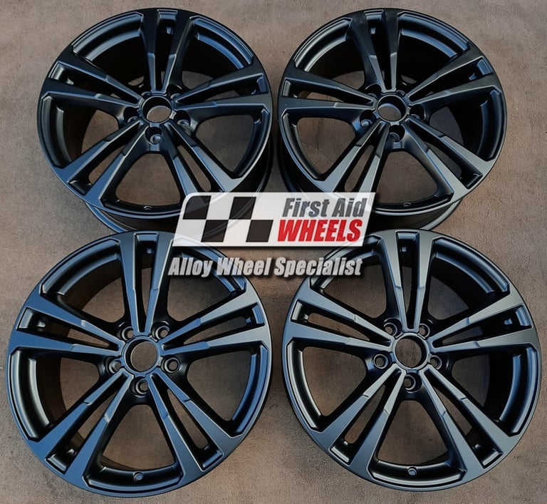 R245BS SWAP for Ours AUDI A3 8V 4x 18'' GENUINE 5 V SPOKE SATIN BLACK ALLOY WHEELS