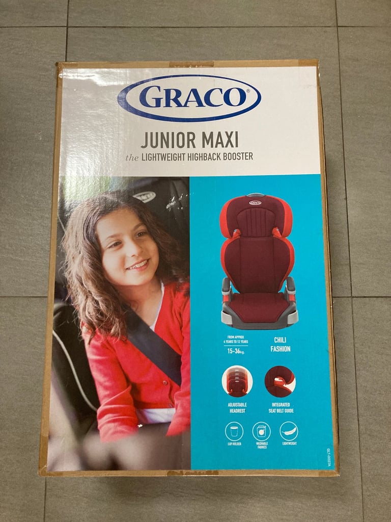 Graco Junior Maxi Lightweight High back Booster Seat, Group 2/3 Rare Chili Color