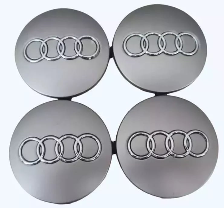 image for Audi 60mm Alloy Wheel Centre Caps Hubs Dust Covers 4b0601170 A3 A4 A5 A6 Grey