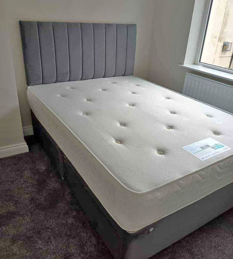  Premium Divan Bed Base – Double Size with Headboard ~~ Order Now -- Quick Delivery 