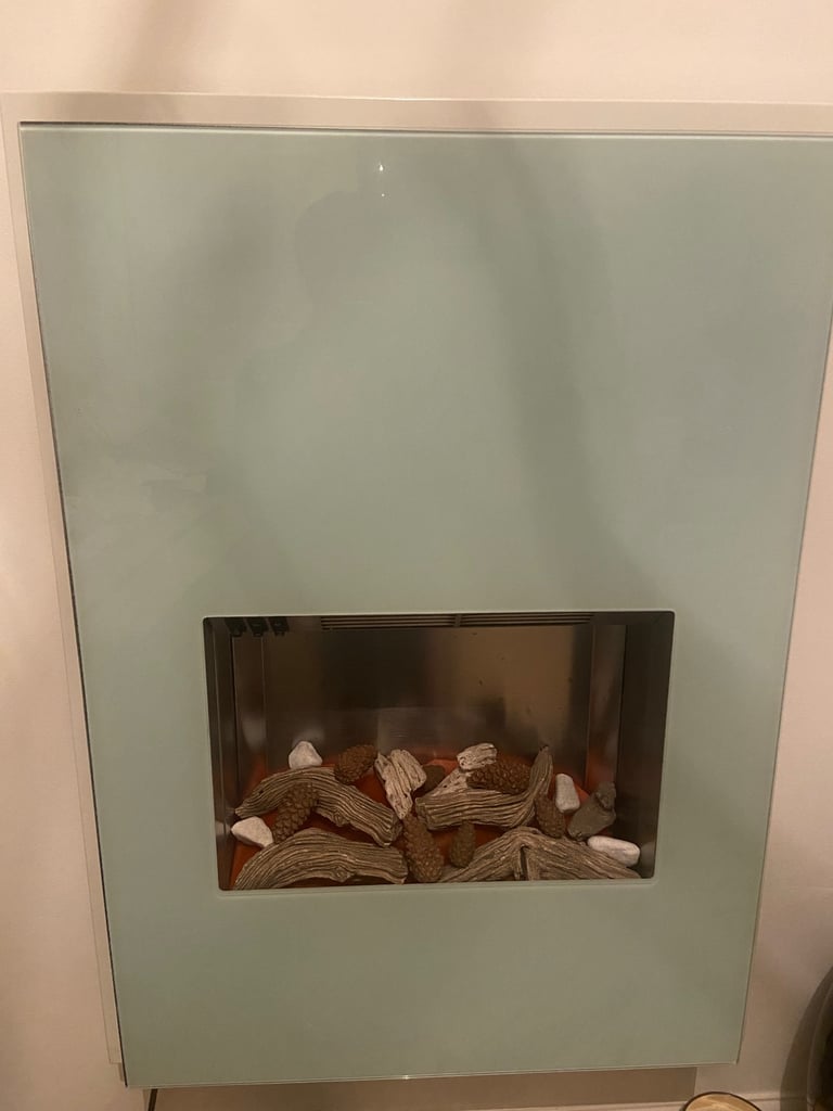 Wall Mounted Glass Electric Fire and Decorative Mirrors