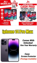 Brand New
iphone 14 Pro Max
Comes With
Unlocked
One Year Apple Warrant