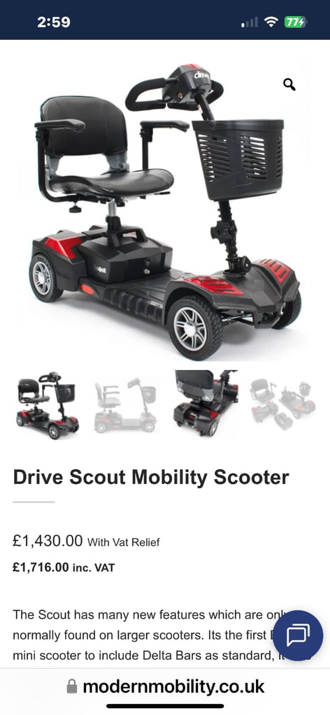 2 mobility scooters good condition no problems £800 for both