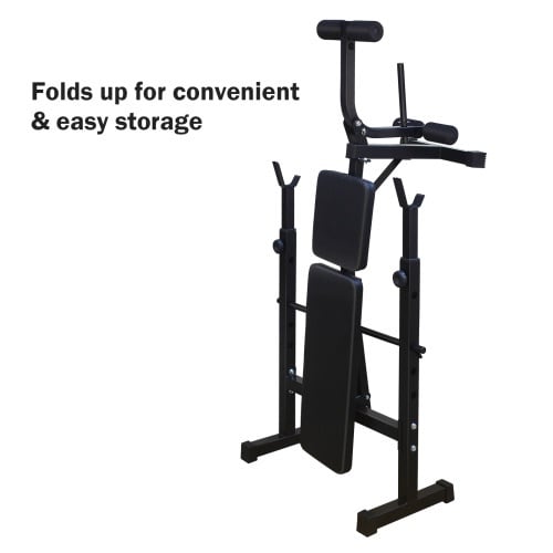 Multifunctional training bench + squat rack – complete set