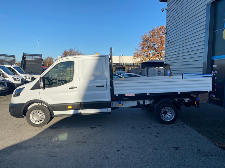 25 Reg Ford Transit L3 DRW DC Utility-Storage Steel Tipper, Tow-Bar