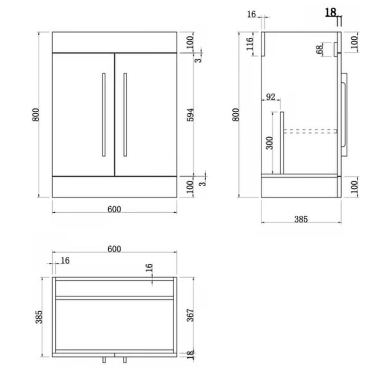 Brand New - Bathroom White Gloss Vanity Unit 