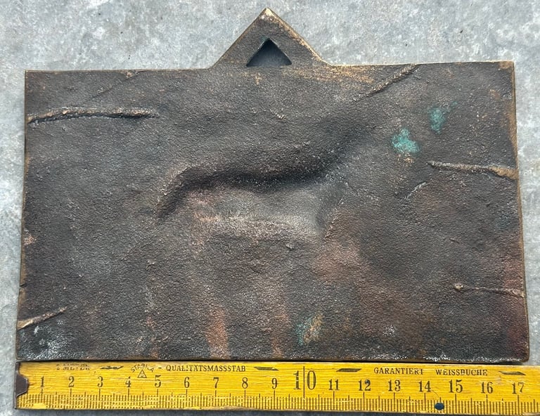 ANTIQUE BRONZE GERMAN SHEPHERD DOG PLAQUE SCULPTURE 17x10cm, 1900s FRITZ DILLER? - WILL POST!