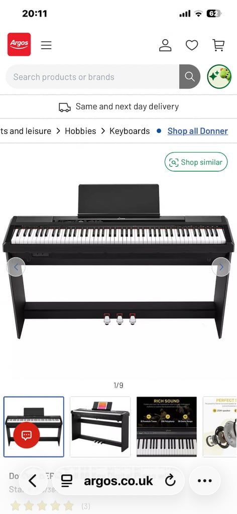 Donner DEP10 Full 88 Key Digital Piano with Stand