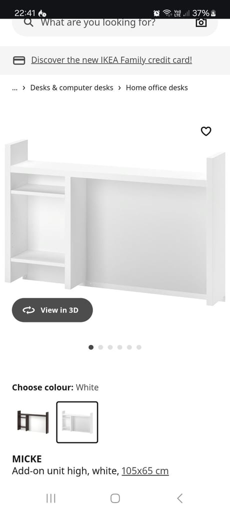 Ikea Micke desk add on unit