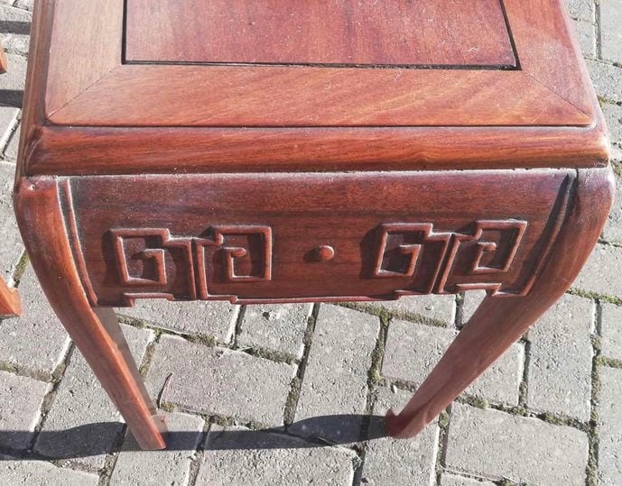 Mid century Chinese set of 3 nesting tables