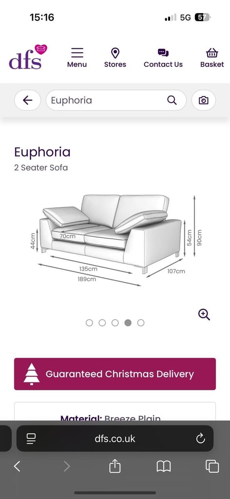 DFS Euphoria 2 seater sofa 