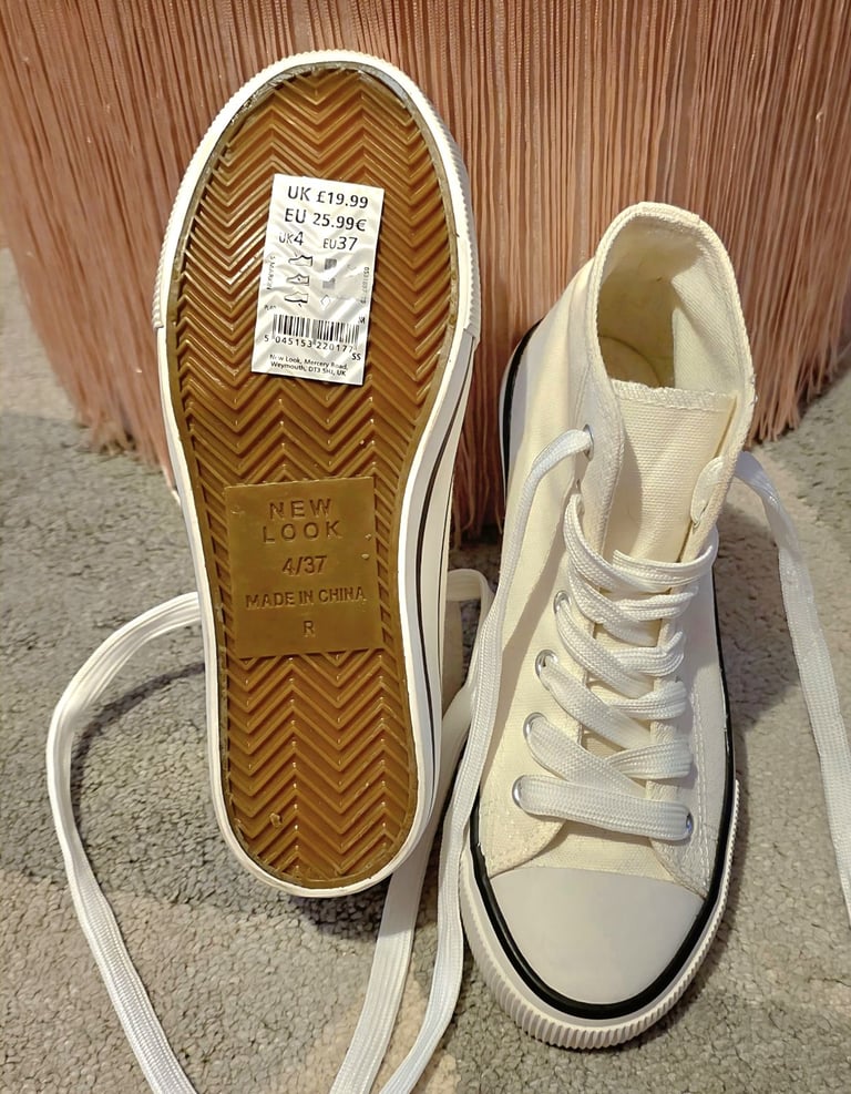 image for Brand New Ladies Beige New Look High Top Trainers 