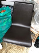 2 leather dining chairs 