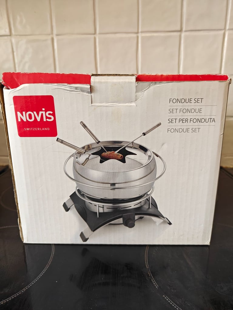 Novis Fondue Inox – Swiss Electric Fondue Set, Brand New in Box, RRP £112