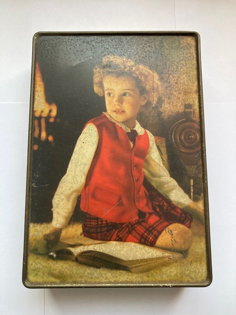 image for Large old tin full of buttons 