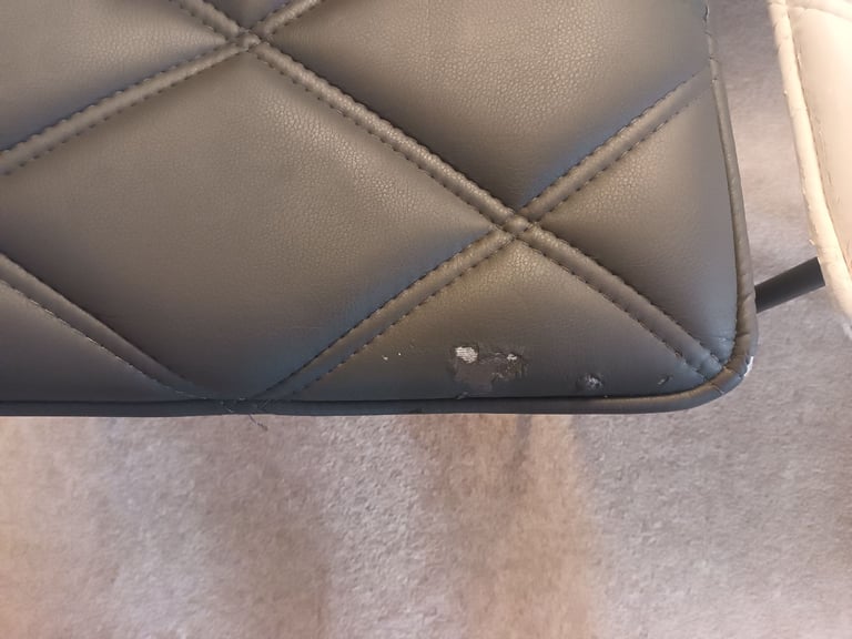 6 MODERN DINING CHAIRS - 3 WHITE,  3 DARK GREY