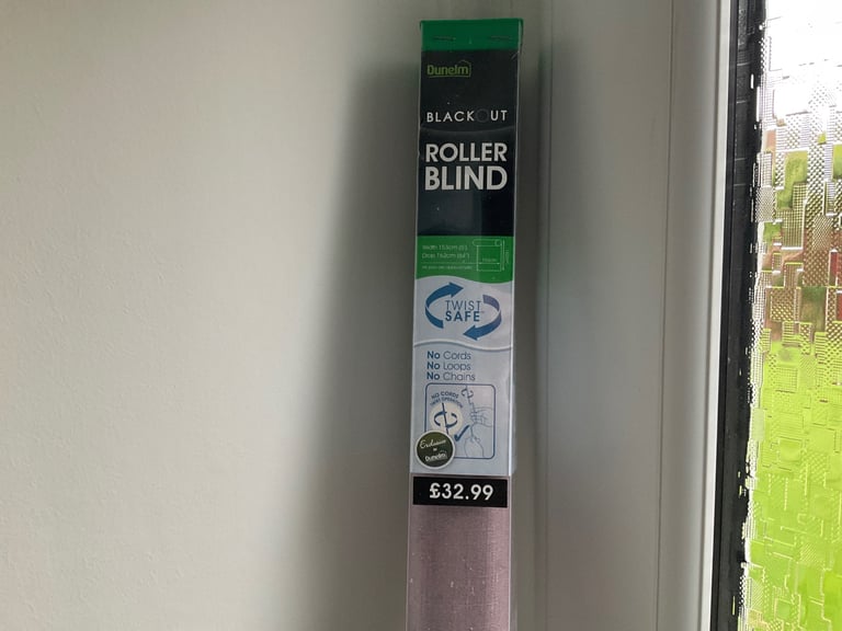 BNIB. NEVER OPENED.  3 Roller Blinds each one 5ft wide Roller blinds 64inch drop Purple and Mauve 