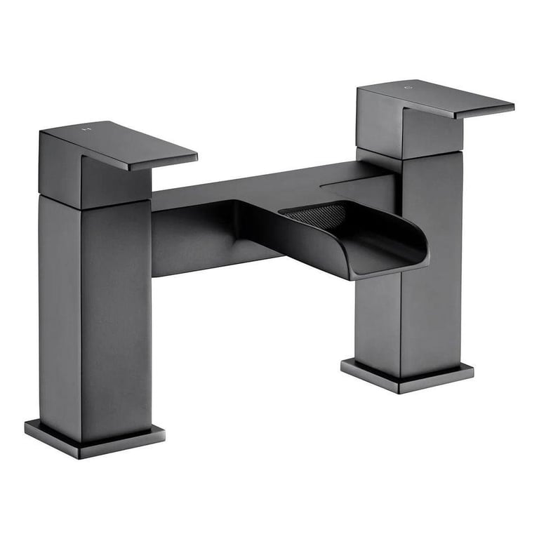 image for Kelvin Square Waterfall Bath Filler Mixer Tap - Matt Black RRP £210 Our Price £75