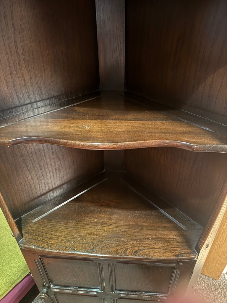 Ercol display corner cabinet