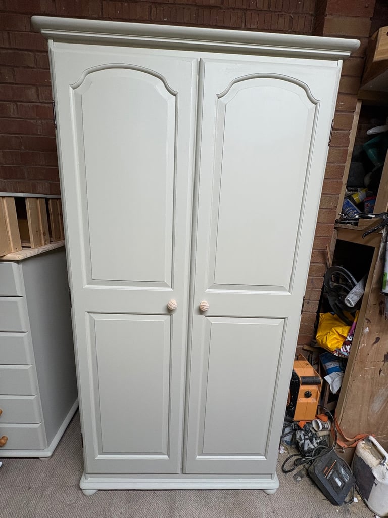 Refurbished pine double wardrobe 