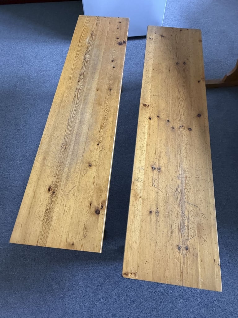 Viking Indoor Pine Dining Table and Bench Set