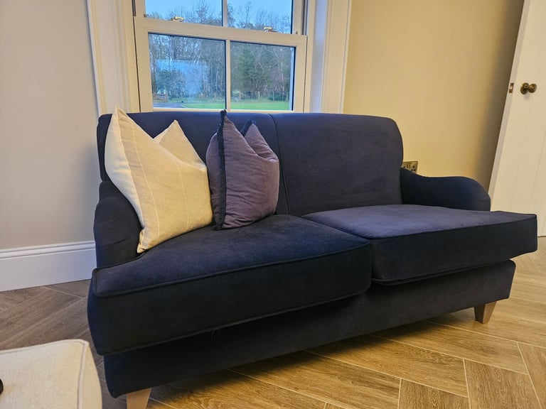 2 x 2 seater navy sofa