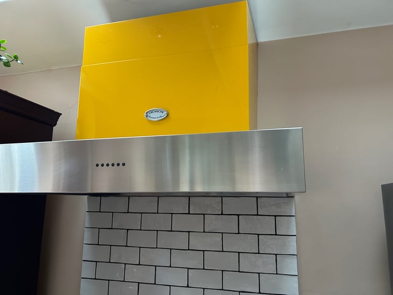 Lacanche cafe moderne yellow cooker hood 
