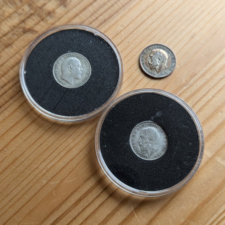 ♥NEW♥ Leap Years - STERLING SILVER Threepence Edward VII and George V coins