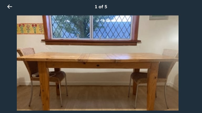 Large Dining Table & 4 Chairs
