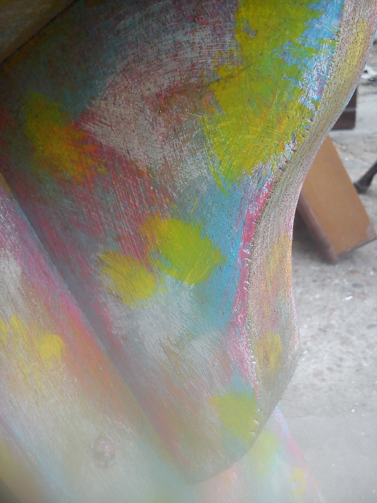 Funky chunky pine shelf.