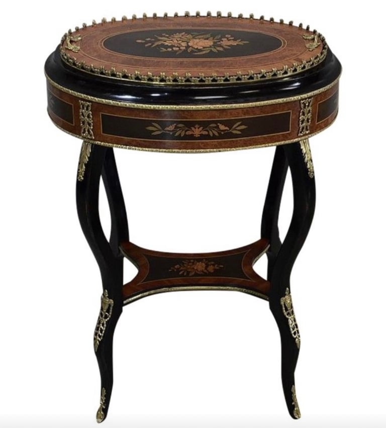 image for 19th Century Napoleon III Rosewood, Thuja Veneer & Blackened Wood Inlaid Planter
