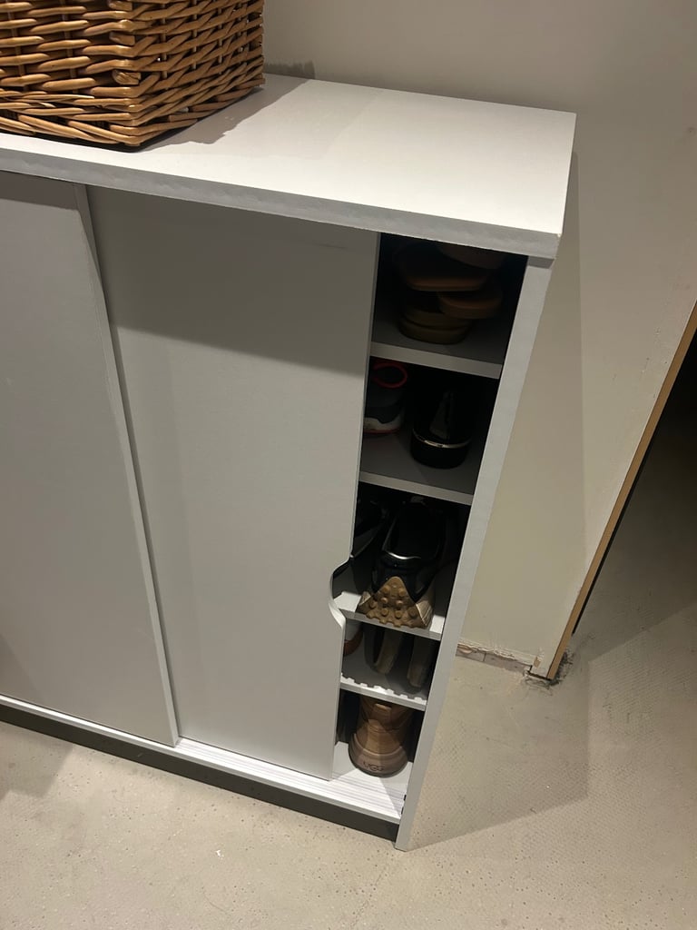 Sliding door shoe storage 