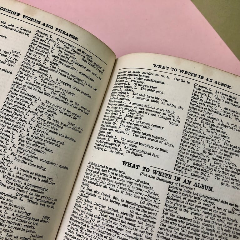 1894 antique leather READY REFERENCE Universal Cyclopaedia •W.R. Balch