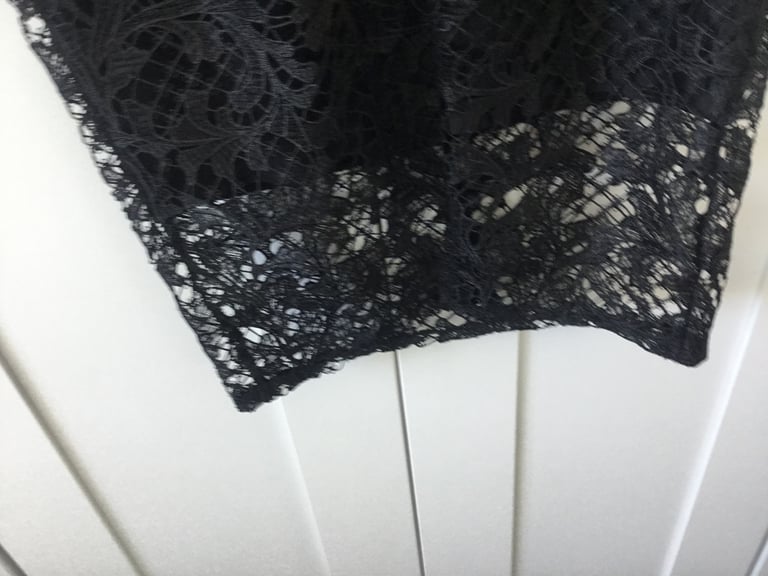 Ladies black lace lipsy dress size 10