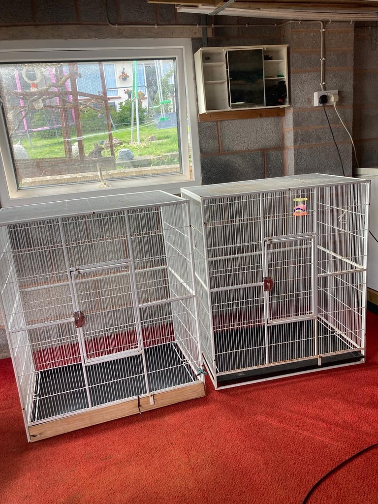 2 identical bird / parrot cages