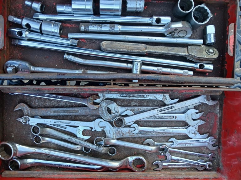 Vintage Britool  1/2 Drive Mixed Sockets and Spanners.