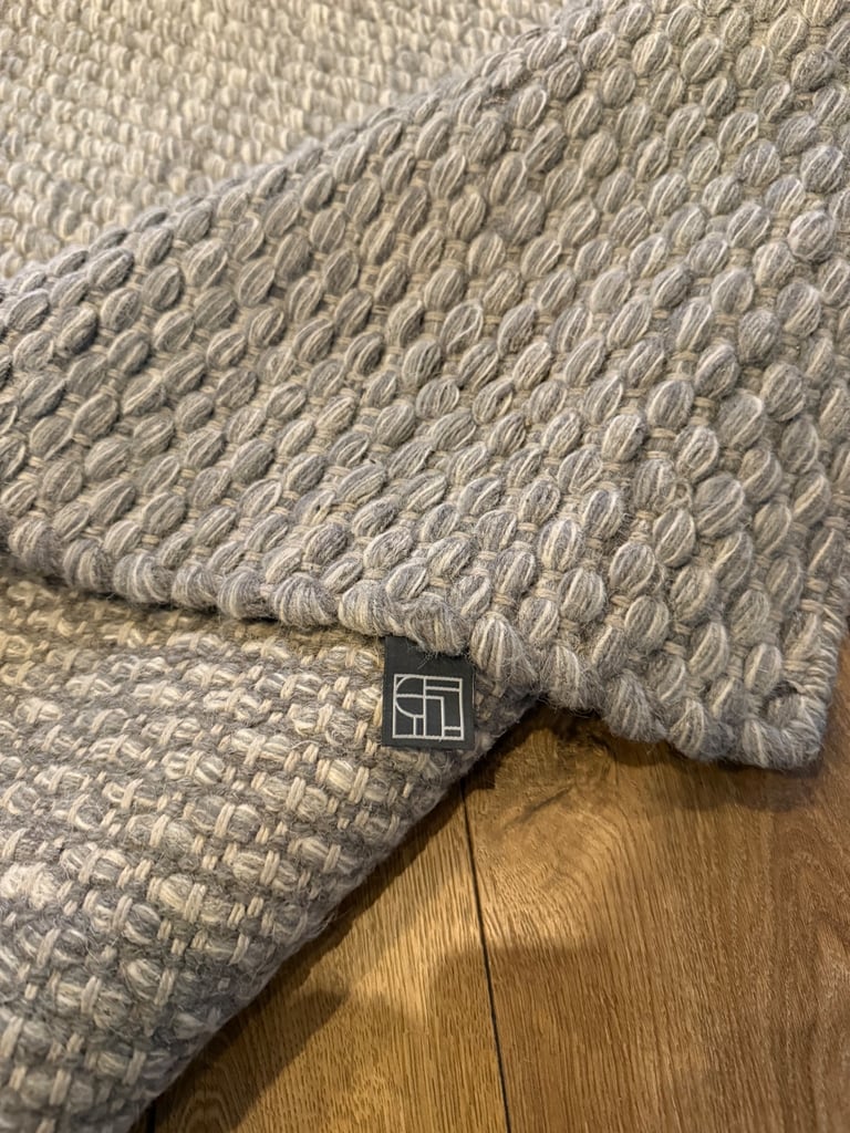 image for Linie design handwoven rug - caldo, grey. 140 x 200 