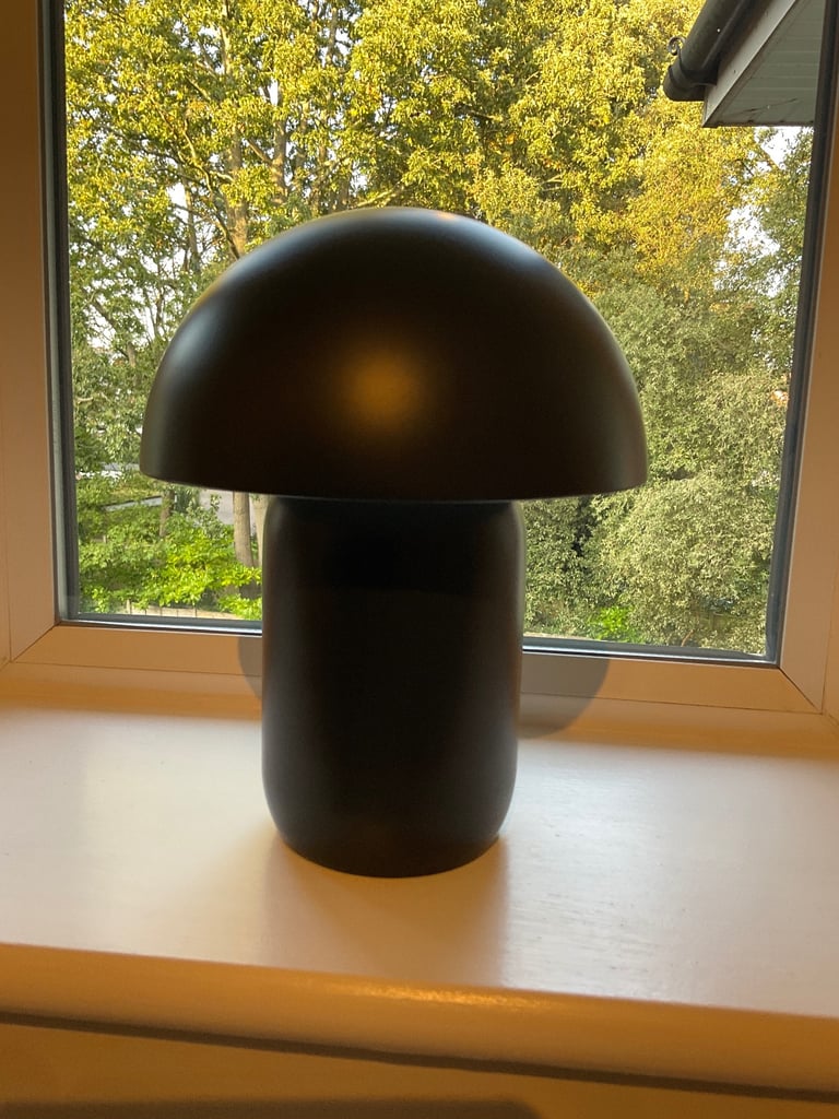Navy blue dimmable mushroom table lamp