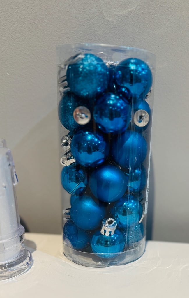 image for 24 piece baubles blue & silver 