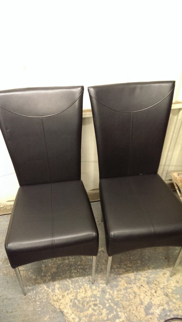 2 x Leather Dining Chairs