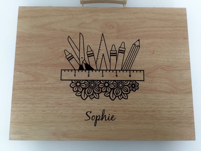 Personalised wooden art set.