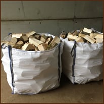 2x1 tonne builders bags of barn dried seasoned hardwood logs with free delivery 