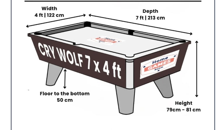 Slate Bed Pool Table 7ft x 4ft